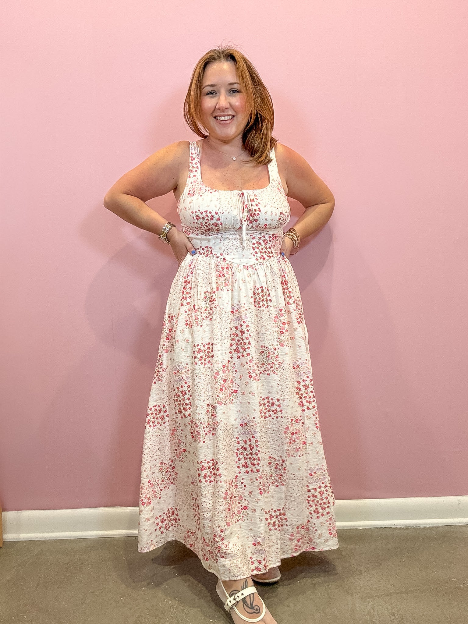 Tyler Corset Front Tie Midi Dress