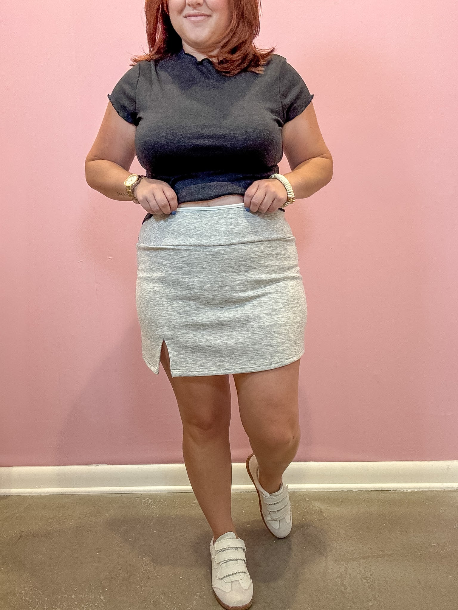 Contrast Binding Skort | Grey