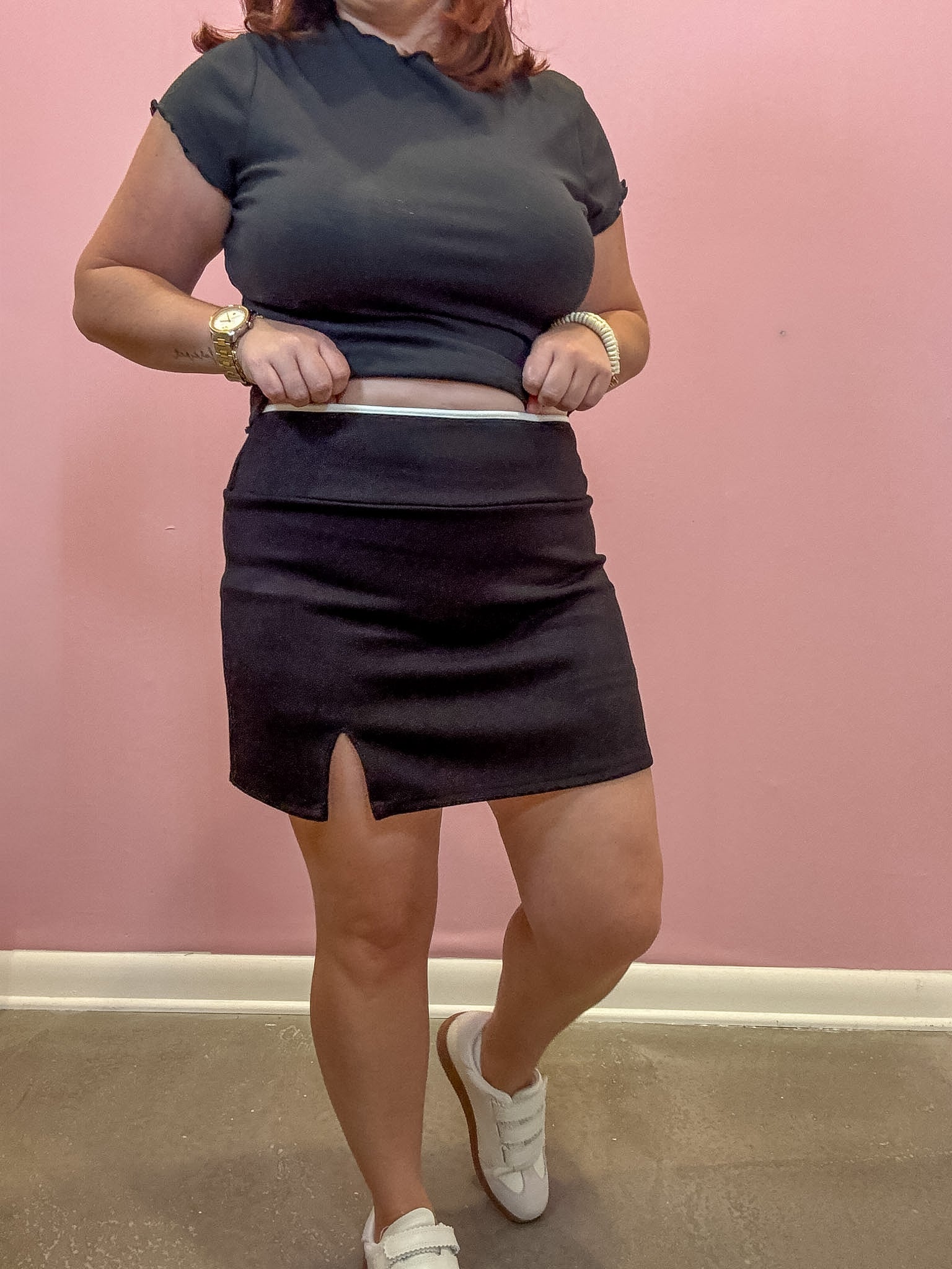 Contrast Binding Skort | Black