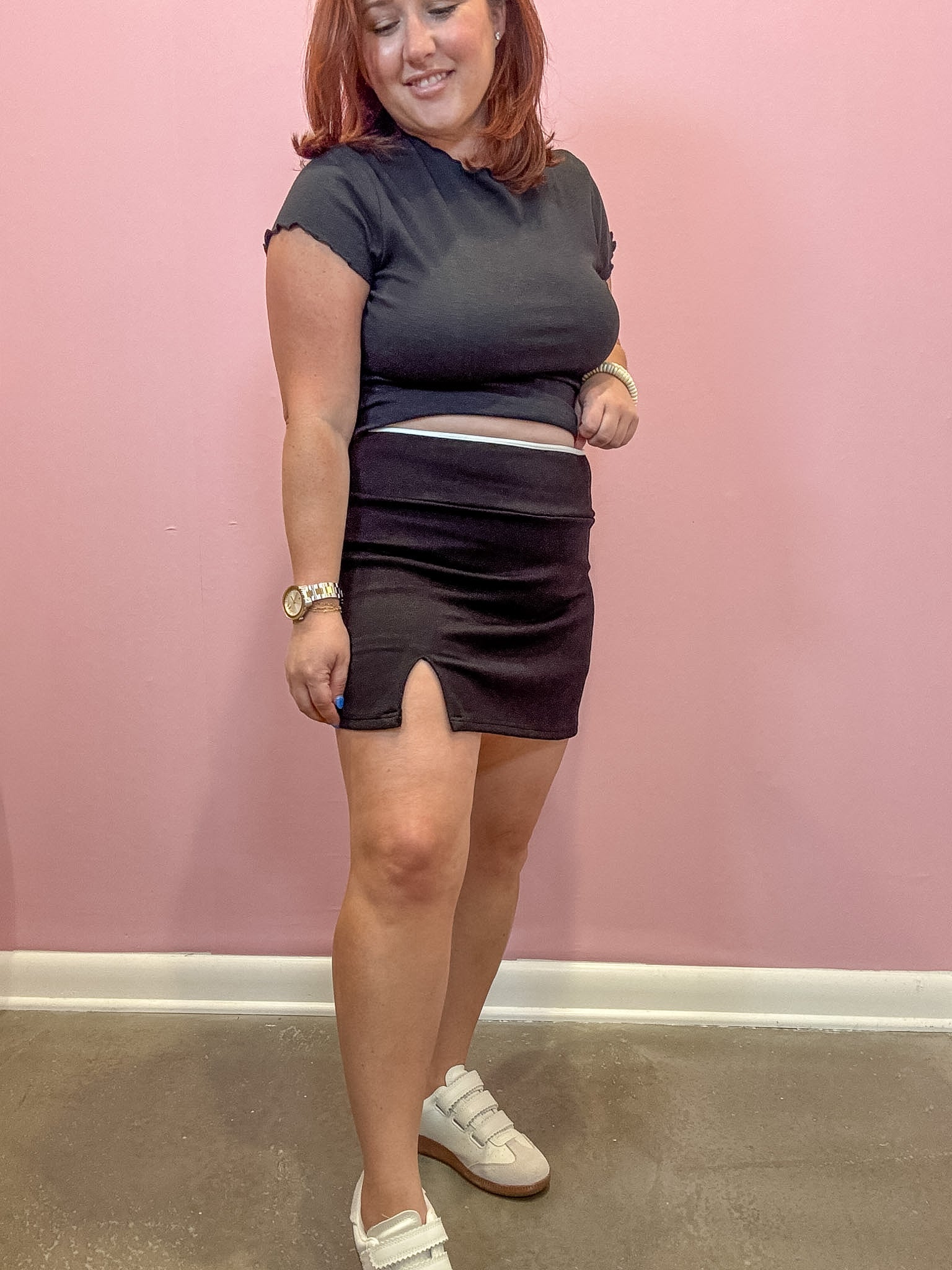 Contrast Binding Skort | Black
