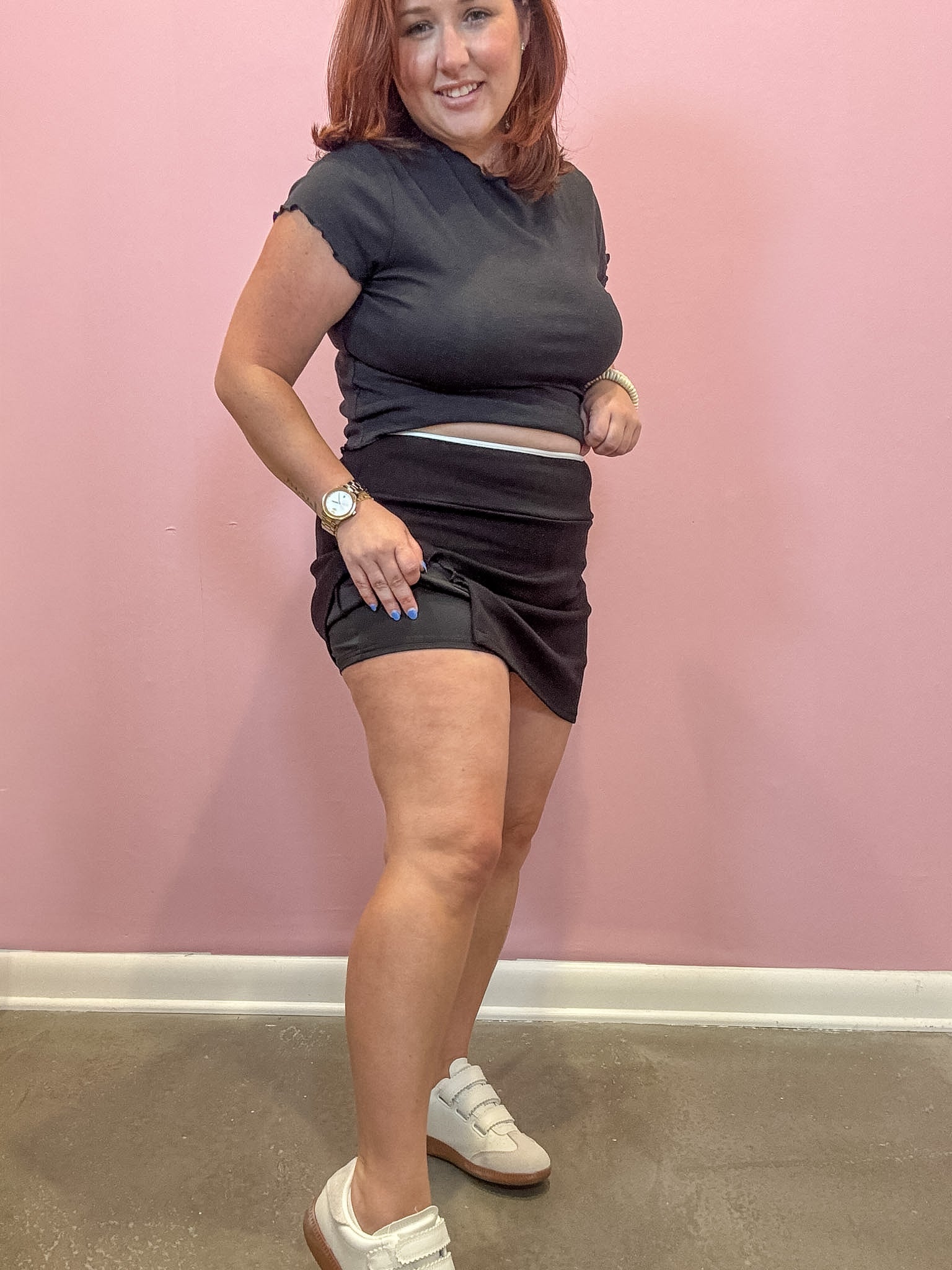 Contrast Binding Skort | Black