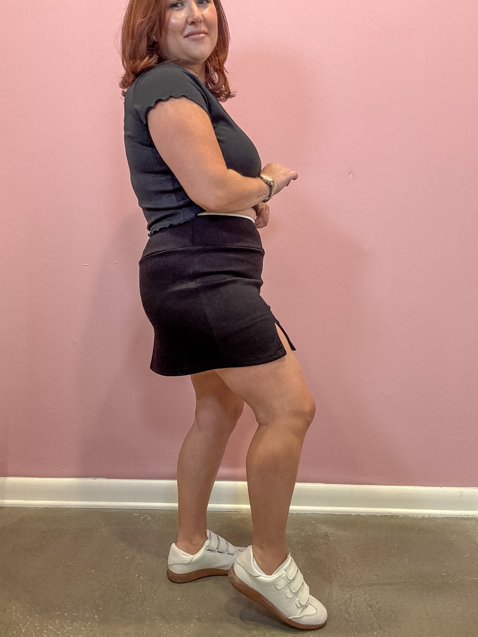 Contrast Binding Skort | Black