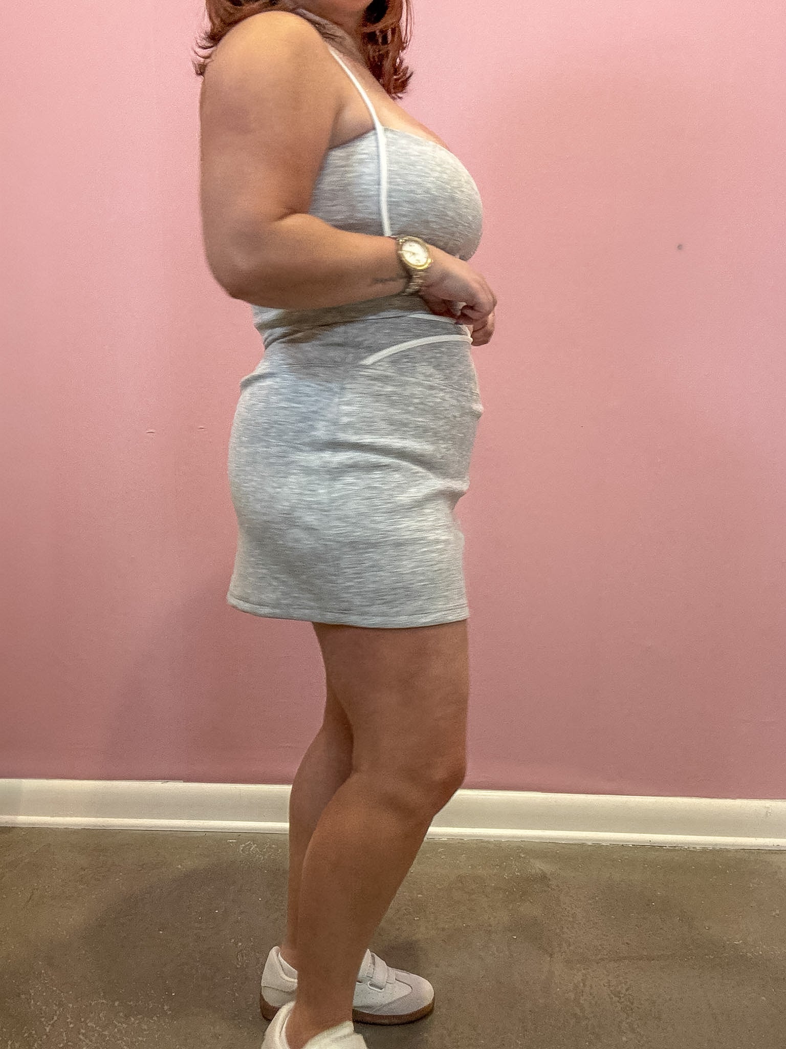 High Waisted Mini Skort | Grey