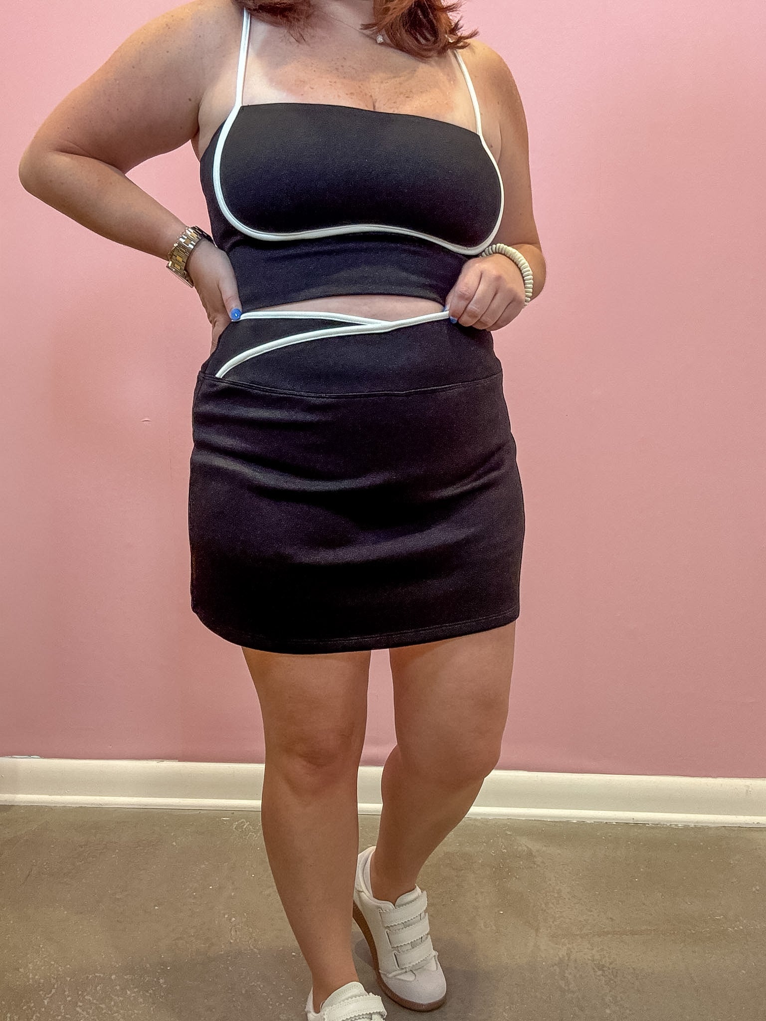 High Waisted Mini Skort | Black