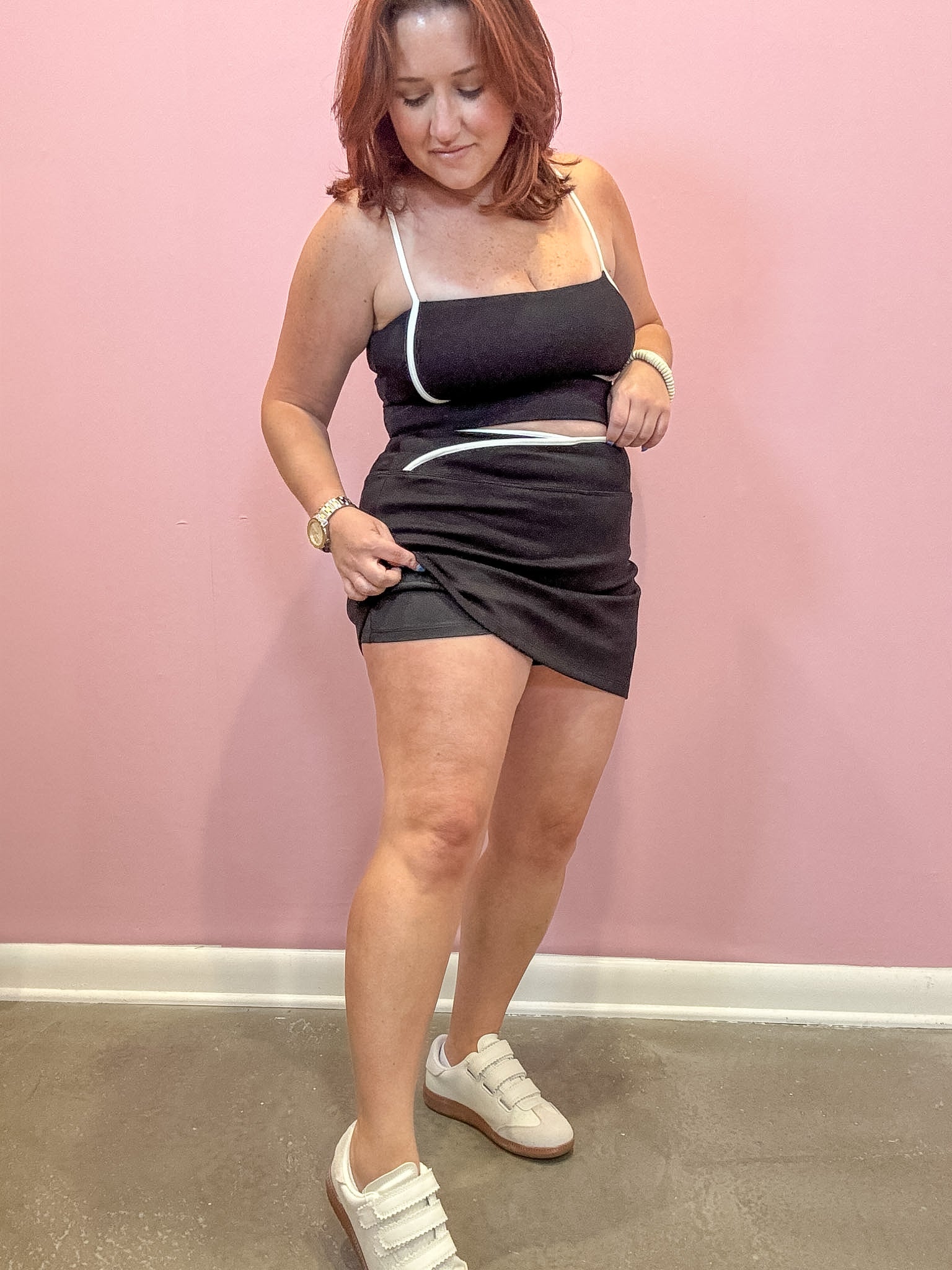 High Waisted Mini Skort | Black