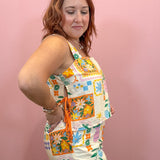 Resort Print Sleeveless Crop Top