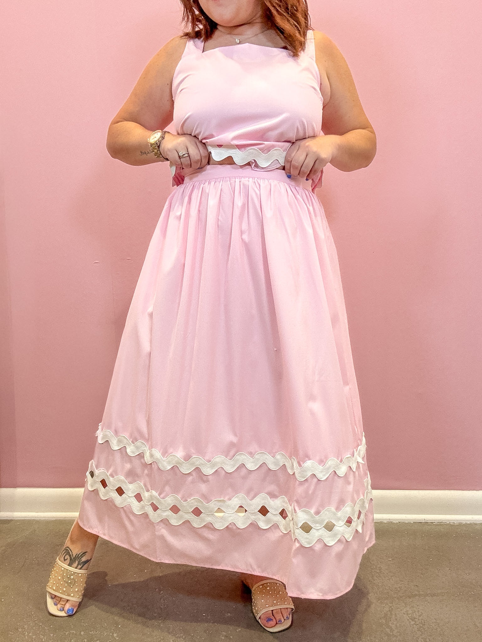 Izzy Flare Ric Rac Midi Skirt