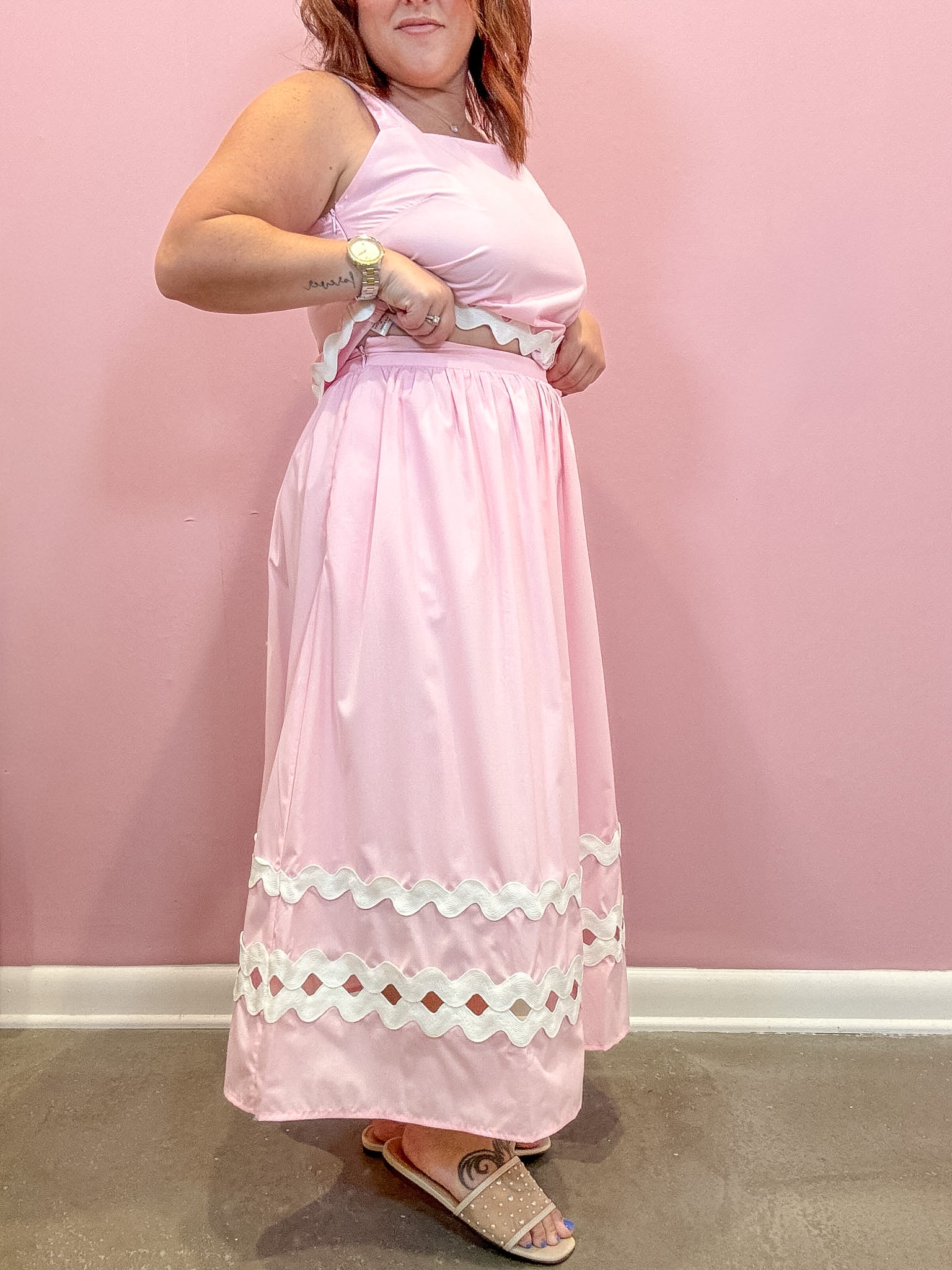 Izzy Flare Ric Rac Midi Skirt