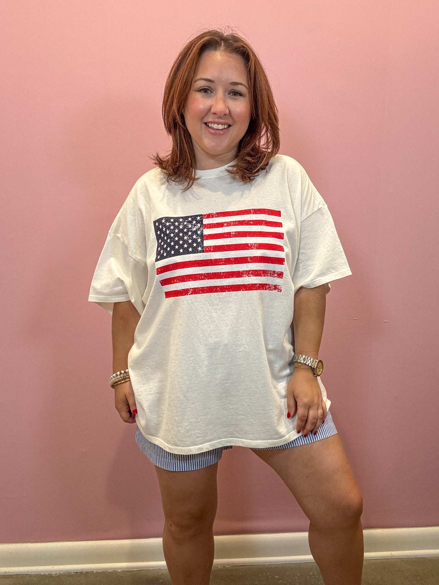 Mineral Washed Flag Graphic Tee