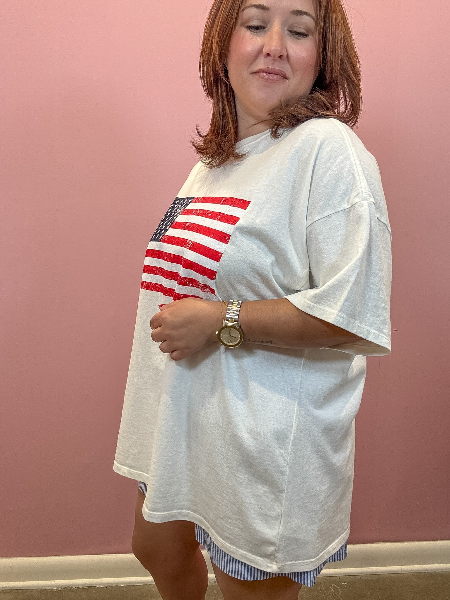 Mineral Washed Flag Graphic Tee
