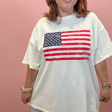Mineral Washed Flag Graphic Tee