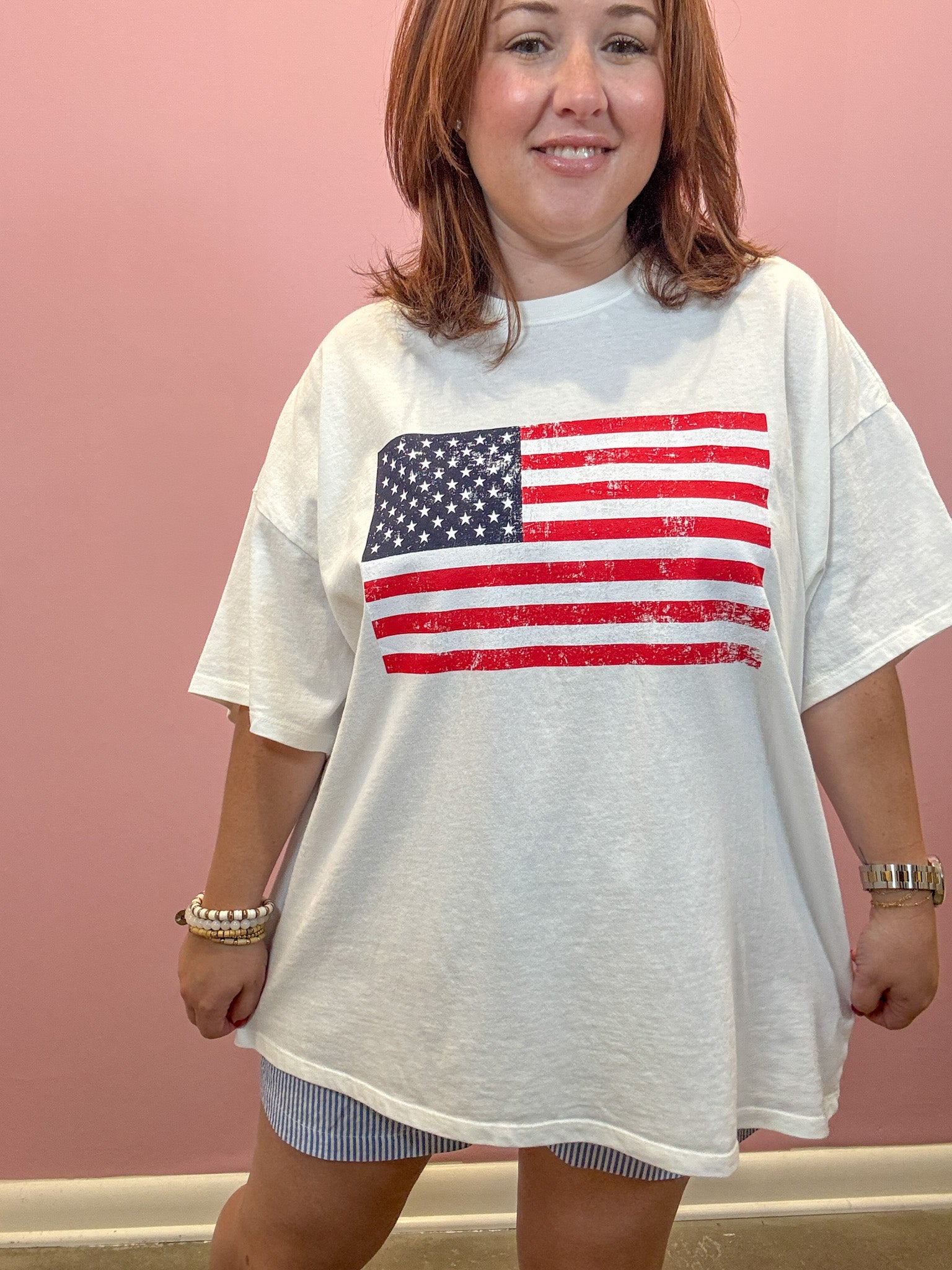 Mineral Washed Flag Graphic Tee
