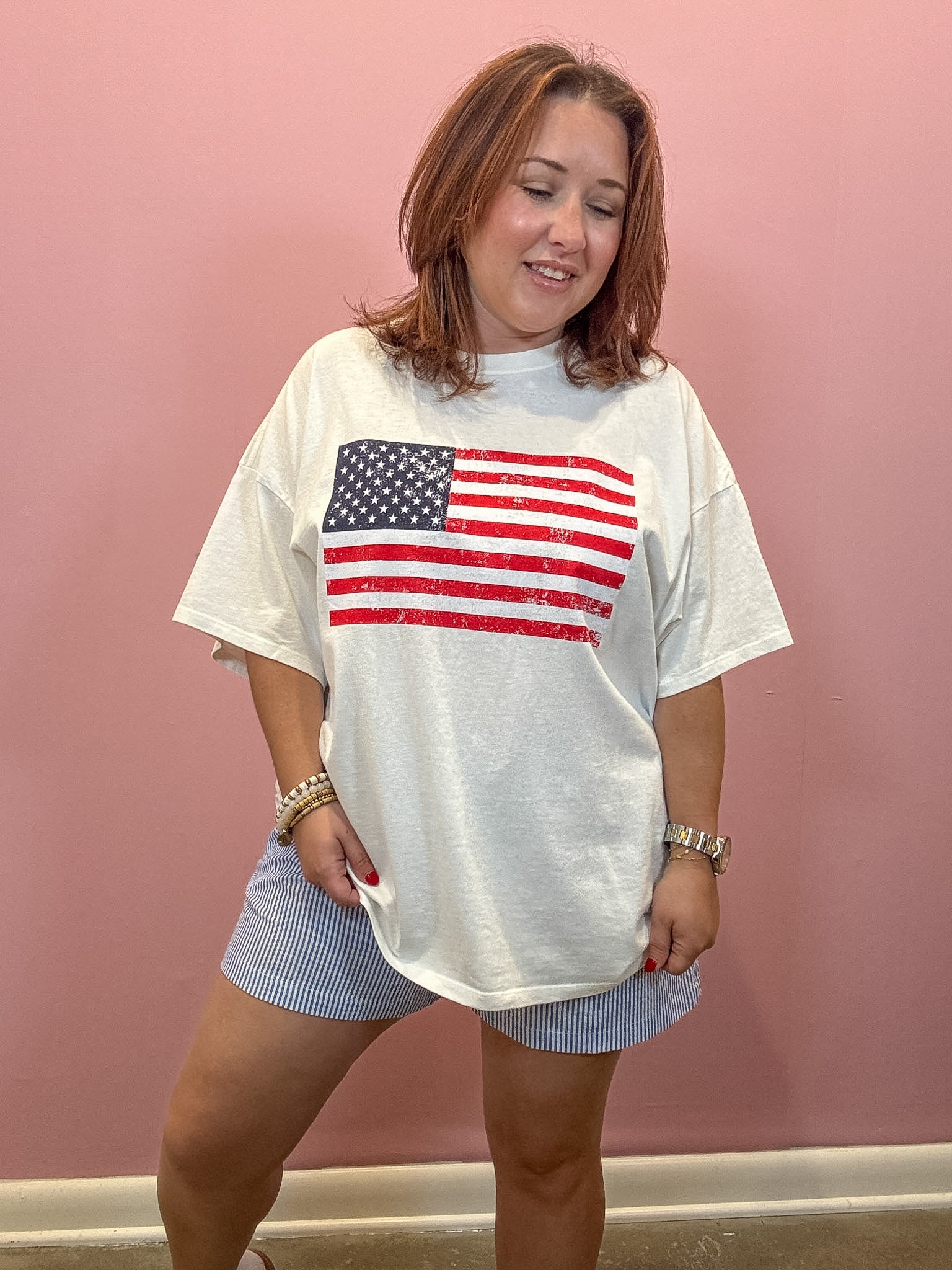 Mineral Washed Flag Graphic Tee