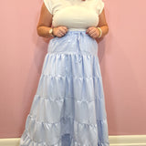 Blue Tiered Maxi Skirt