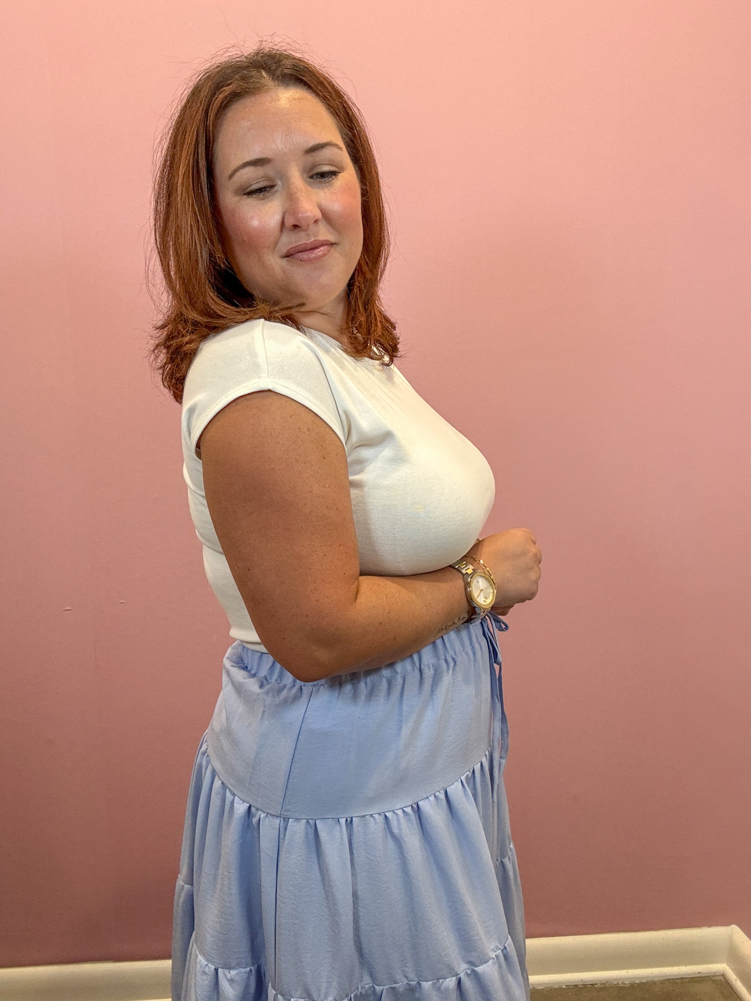 White Cropped Cap Sleeve Top