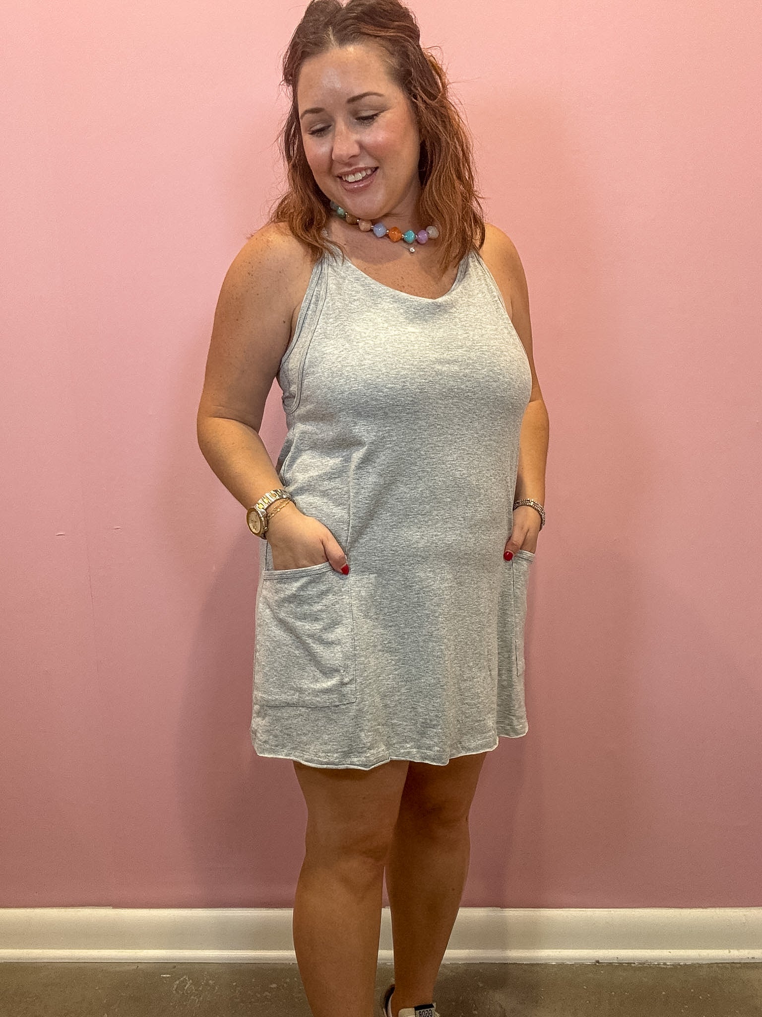 Everyday Mini Dress Romper | Heathered Grey
