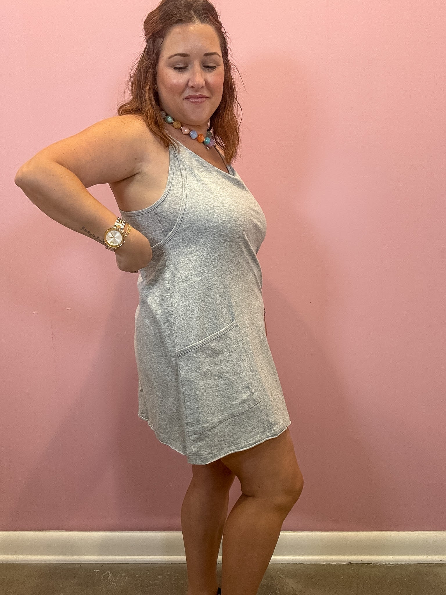 Everyday Mini Dress Romper | Heathered Grey