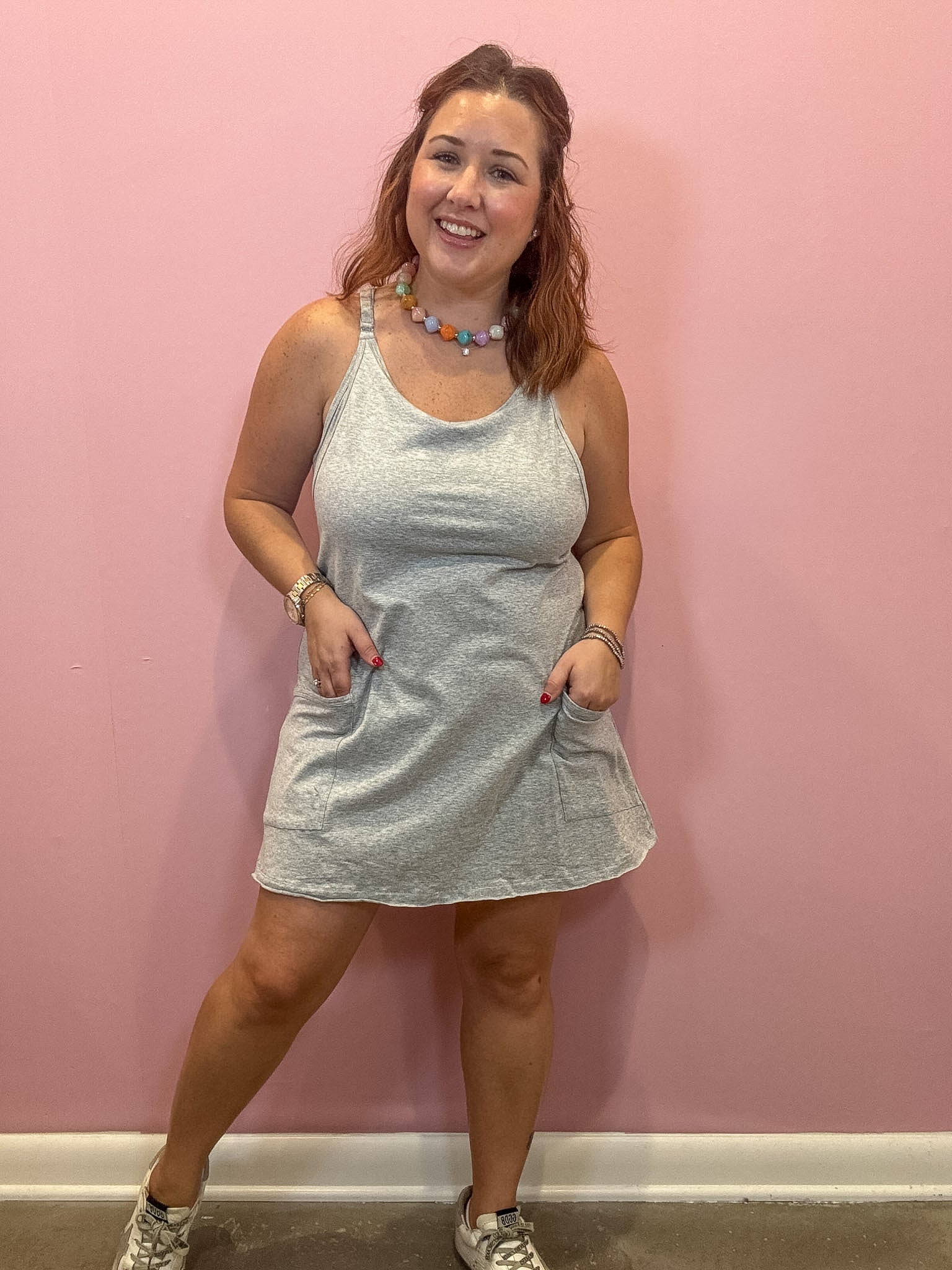 Everyday Mini Dress Romper | Heathered Grey
