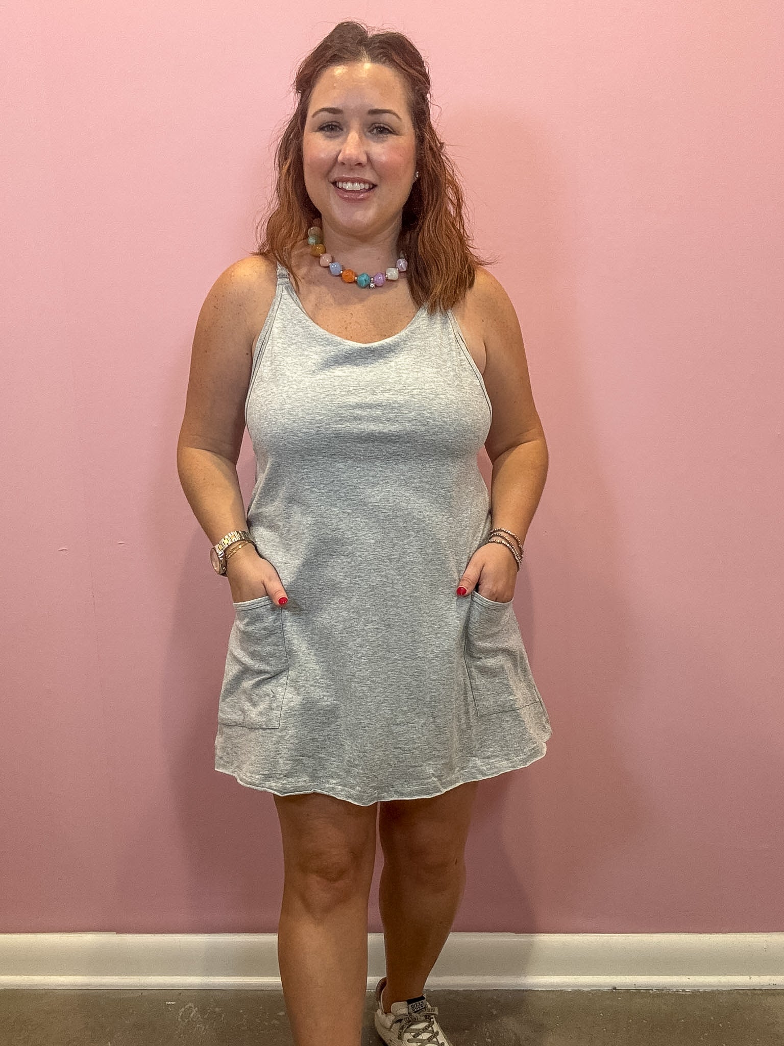 Everyday Mini Dress Romper | Heathered Grey