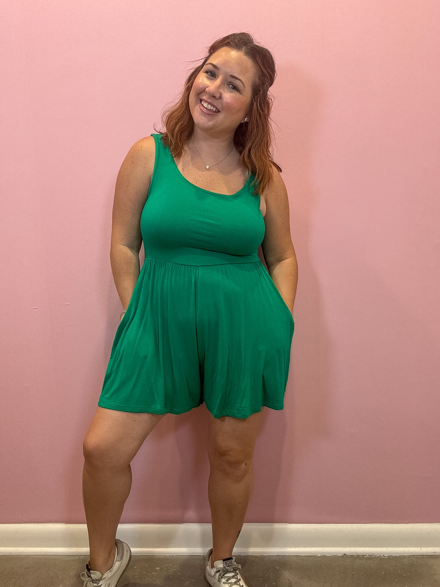 Alex Tank Romper | Kelly Green
