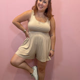 Alex Tank Romper | Ash Mocha