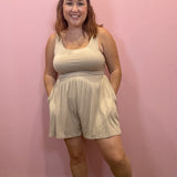 Alex Tank Romper | Ash Mocha