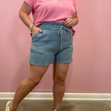 Gauze Drawstring Shorts | Blue Grey