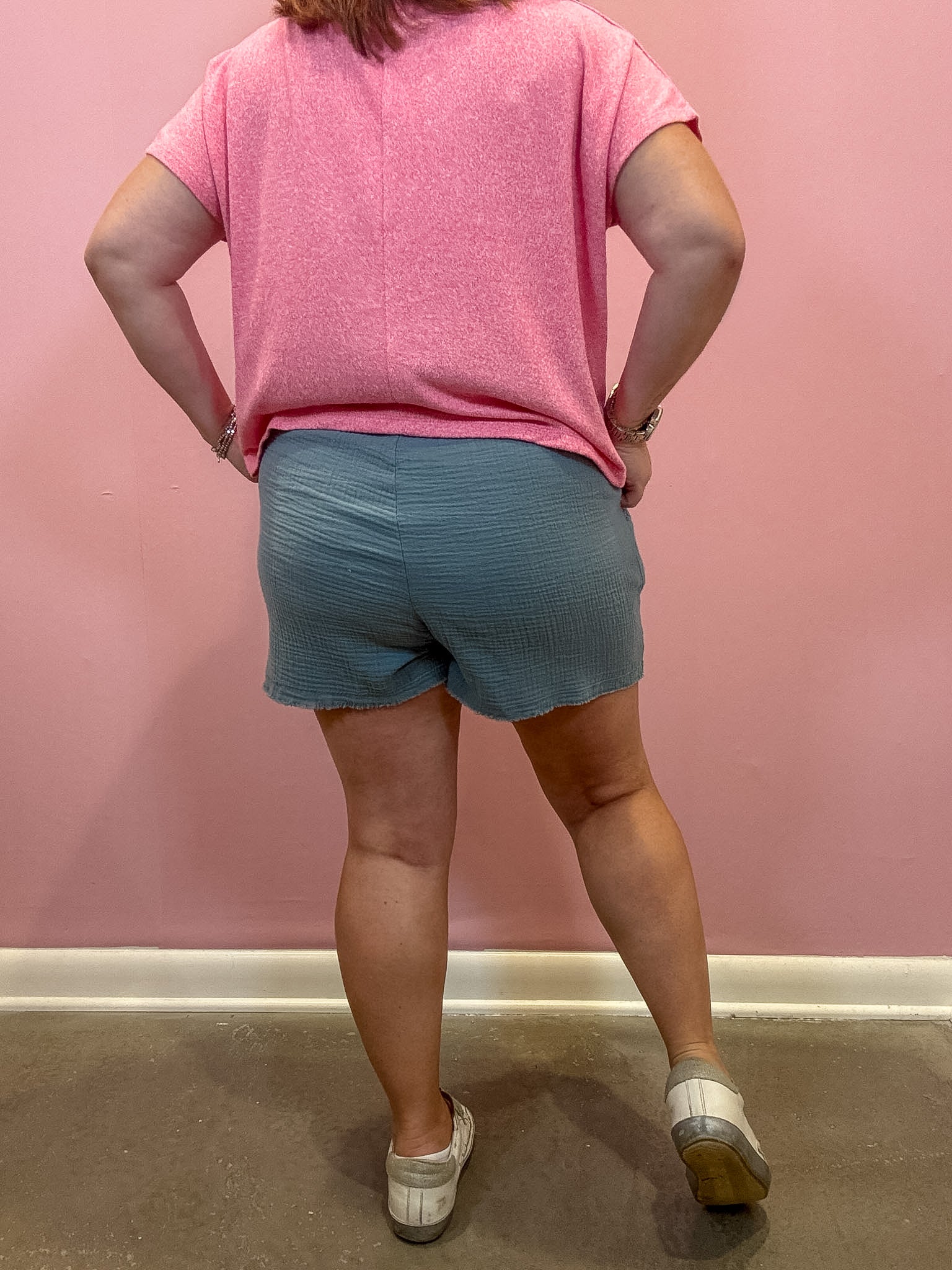Gauze Drawstring Shorts | Blue Grey