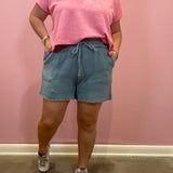 Gauze Drawstring Shorts | Blue Grey