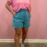 Gauze Drawstring Shorts | Dusty Teal