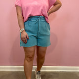 Gauze Drawstring Shorts | Dusty Teal