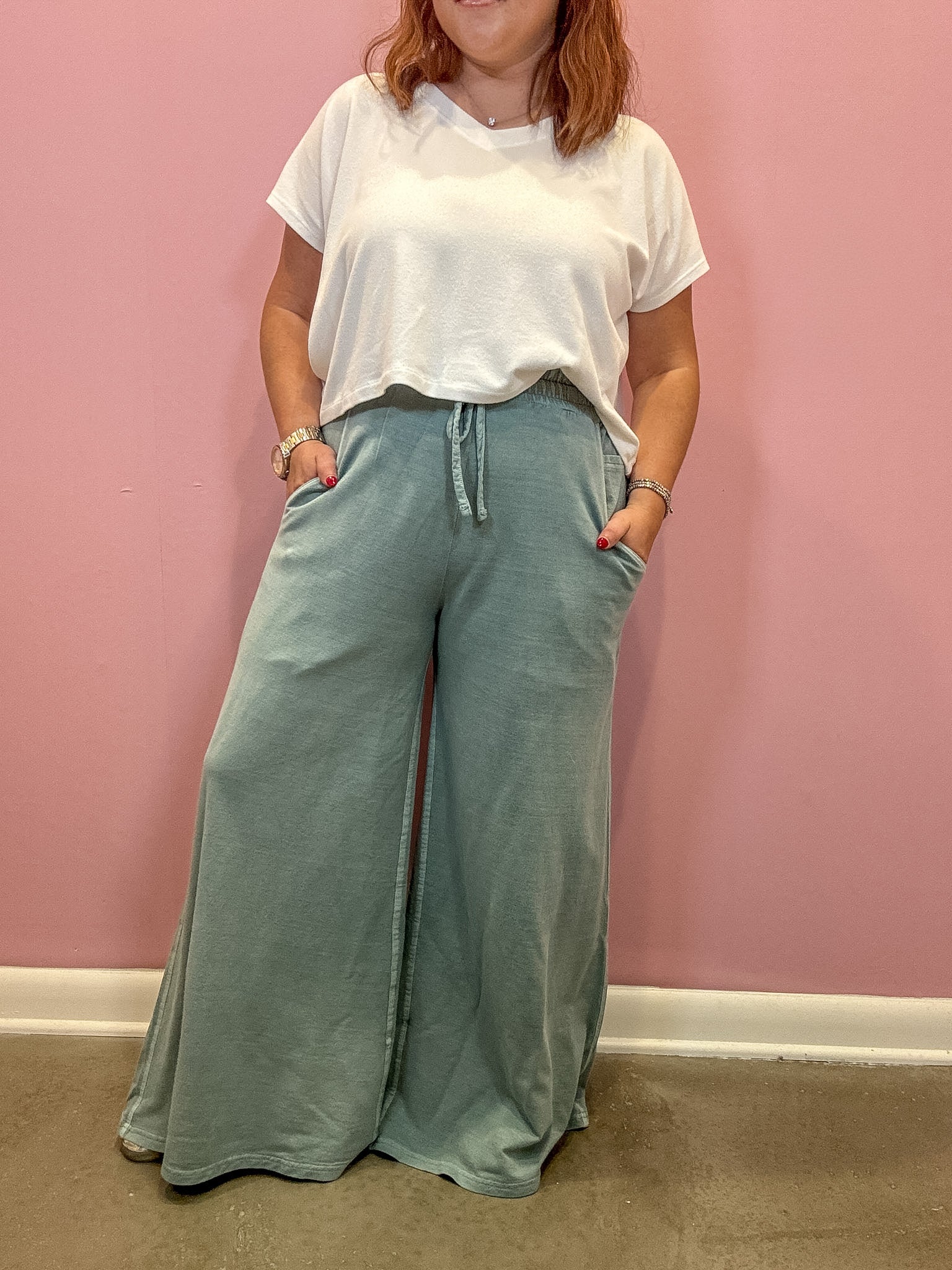 French Terry Washed Pants | Ash Blue
