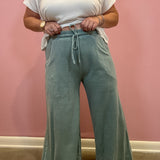 French Terry Washed Pants | Ash Blue
