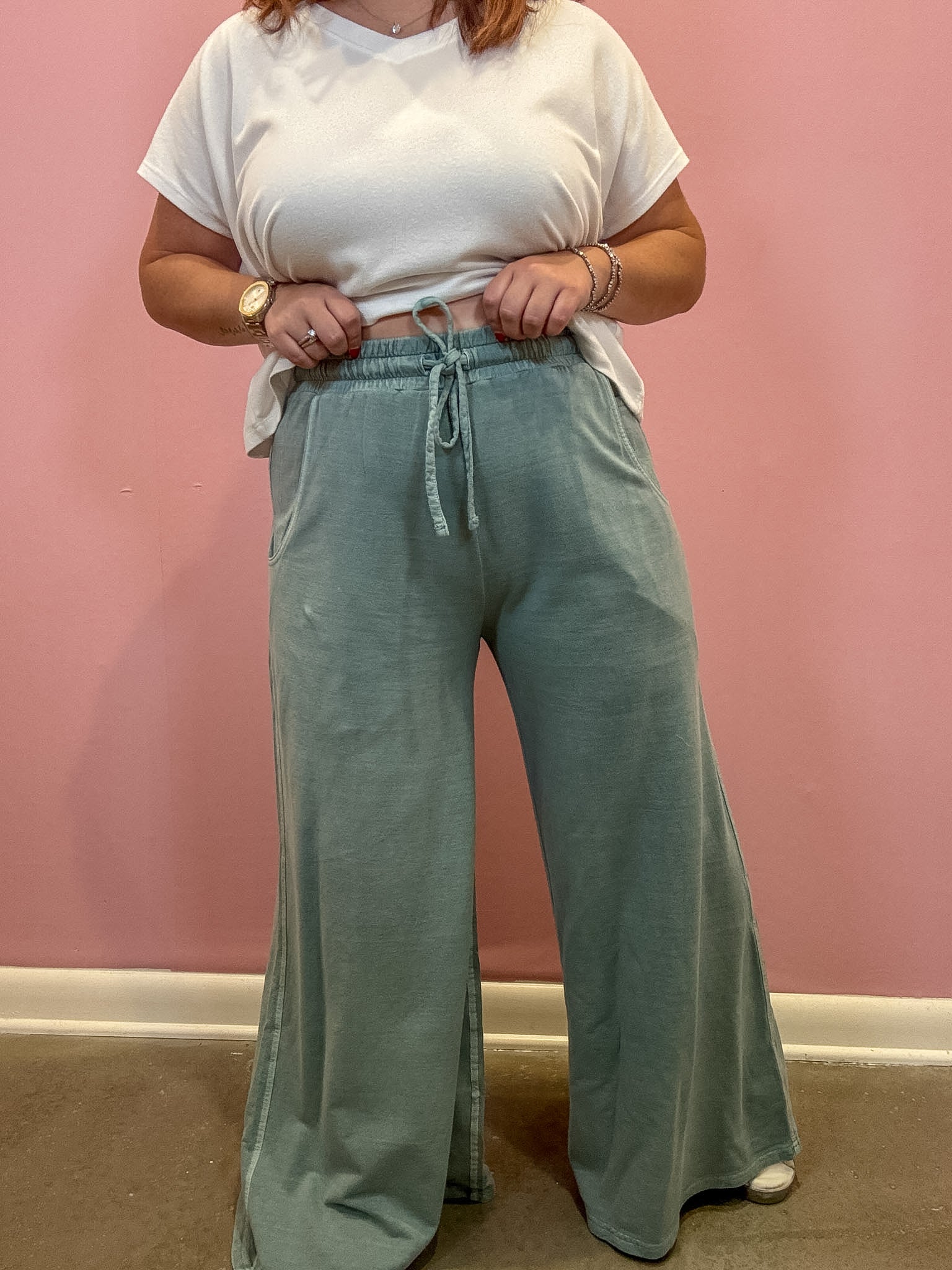 French Terry Washed Pants | Ash Blue
