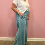 French Terry Washed Pants | Blue Grey