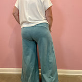 French Terry Washed Pants | Blue Grey