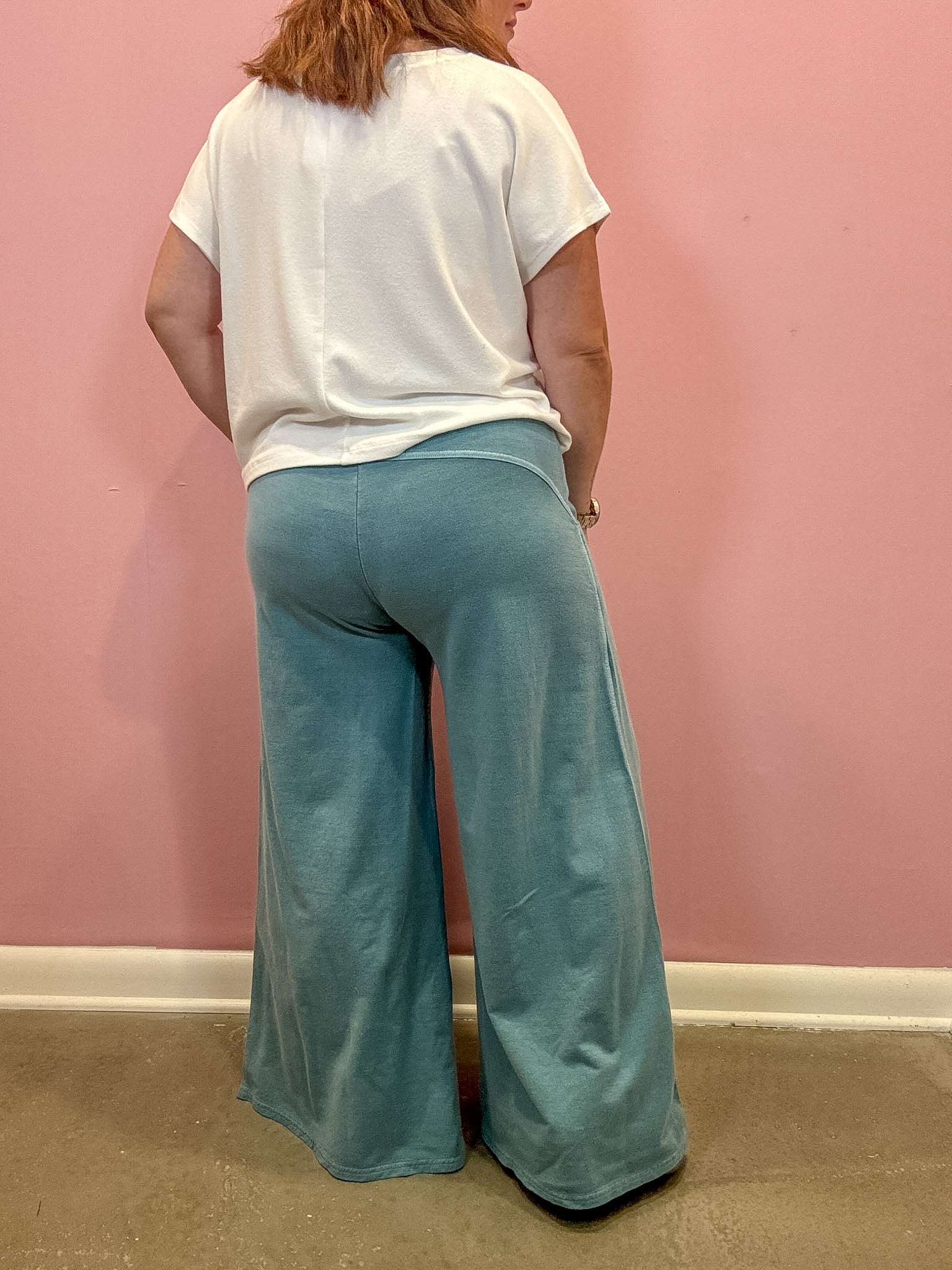 French Terry Washed Pants | Blue Grey