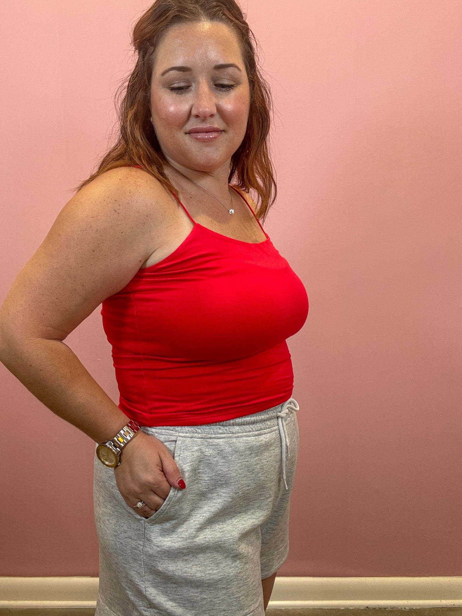 Double Layered Cami | Red