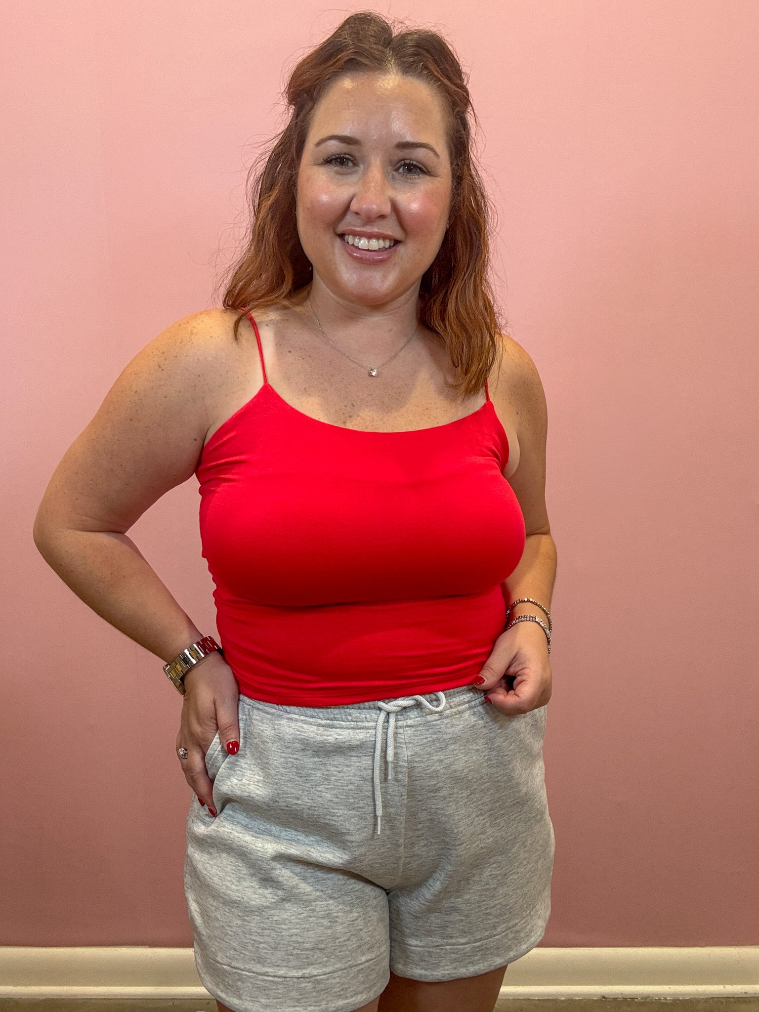 Double Layered Cami | Red