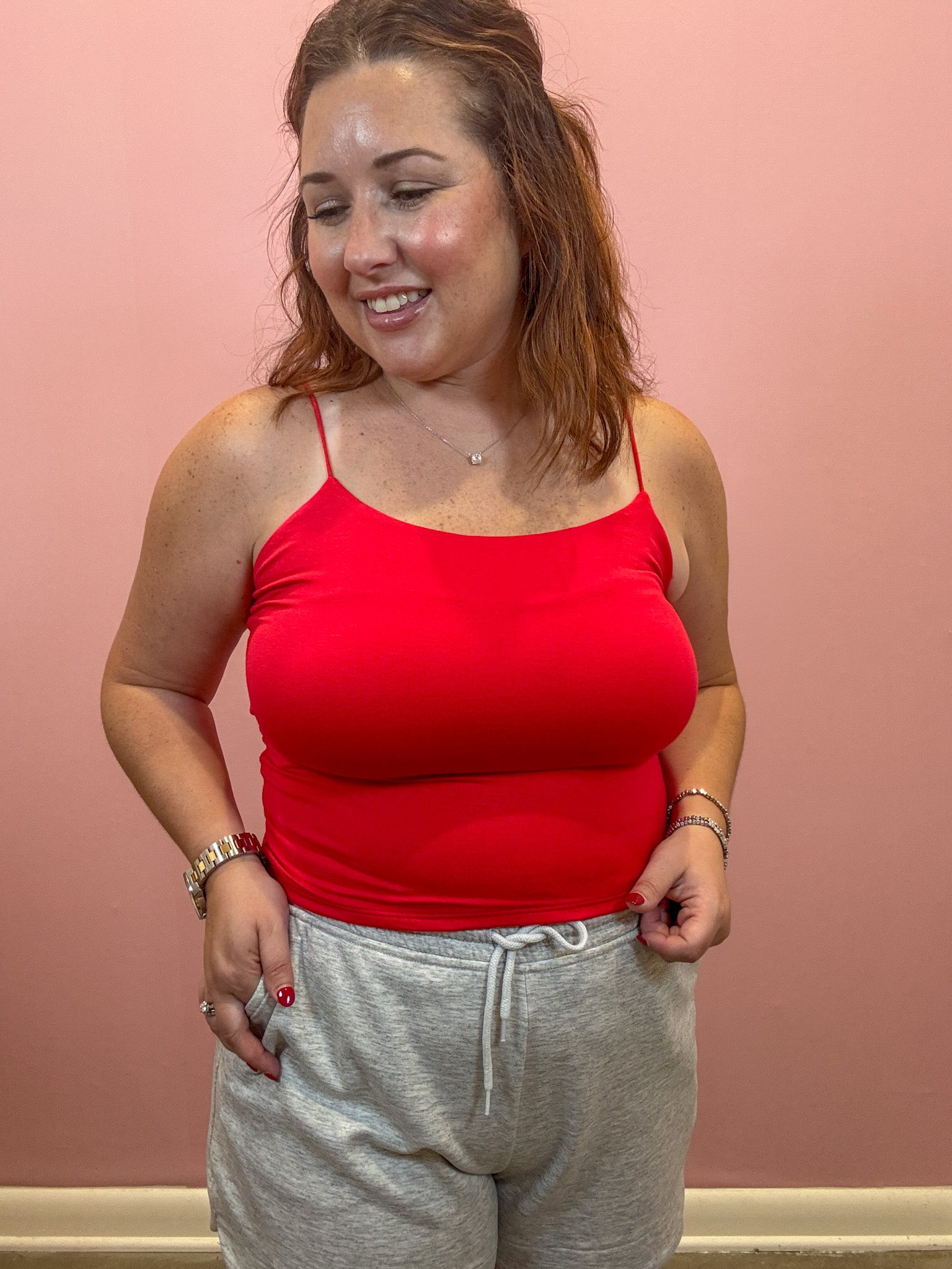 Double Layered Cami | Red