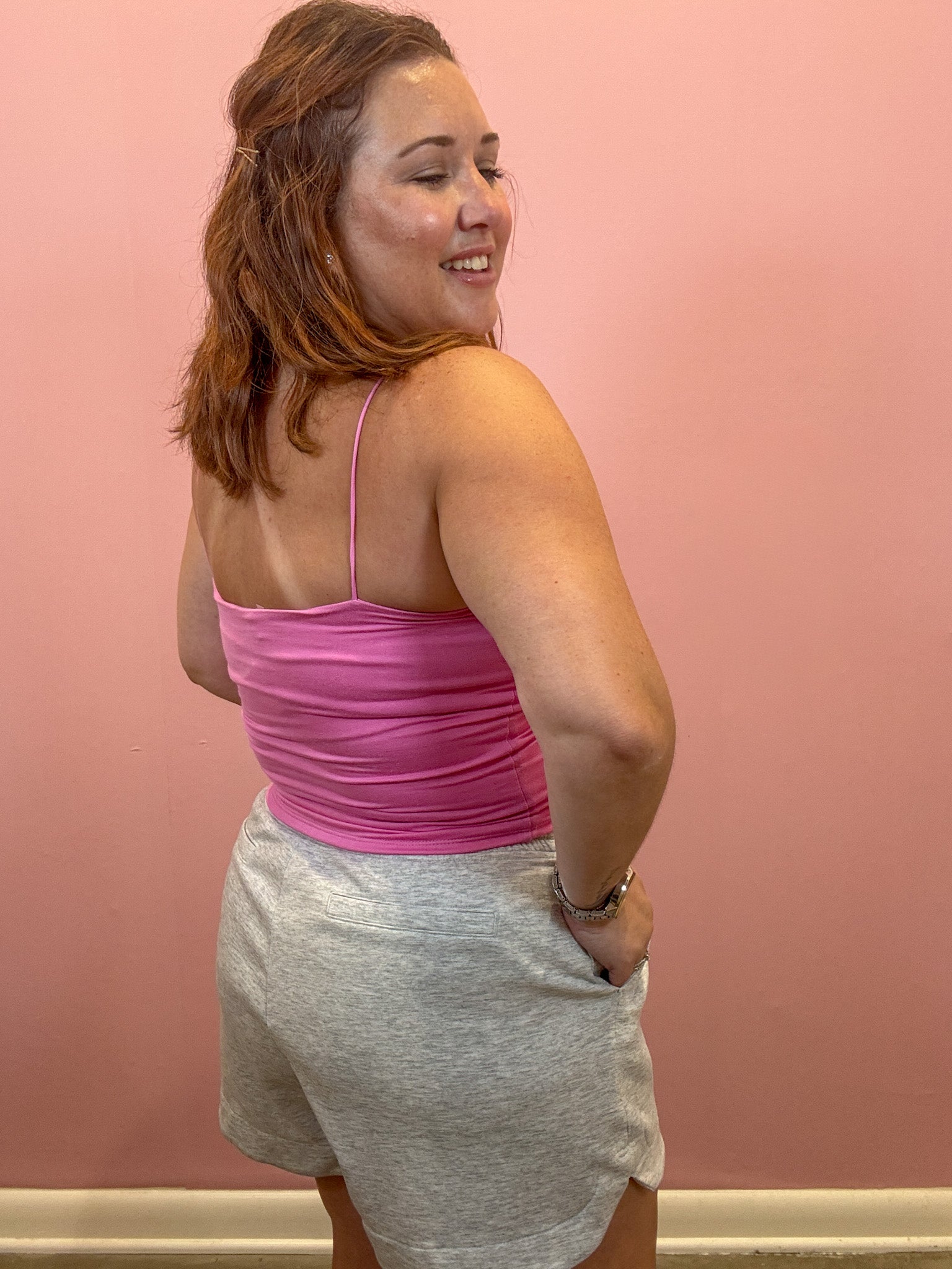 Double Layered Cami | Candy Pink