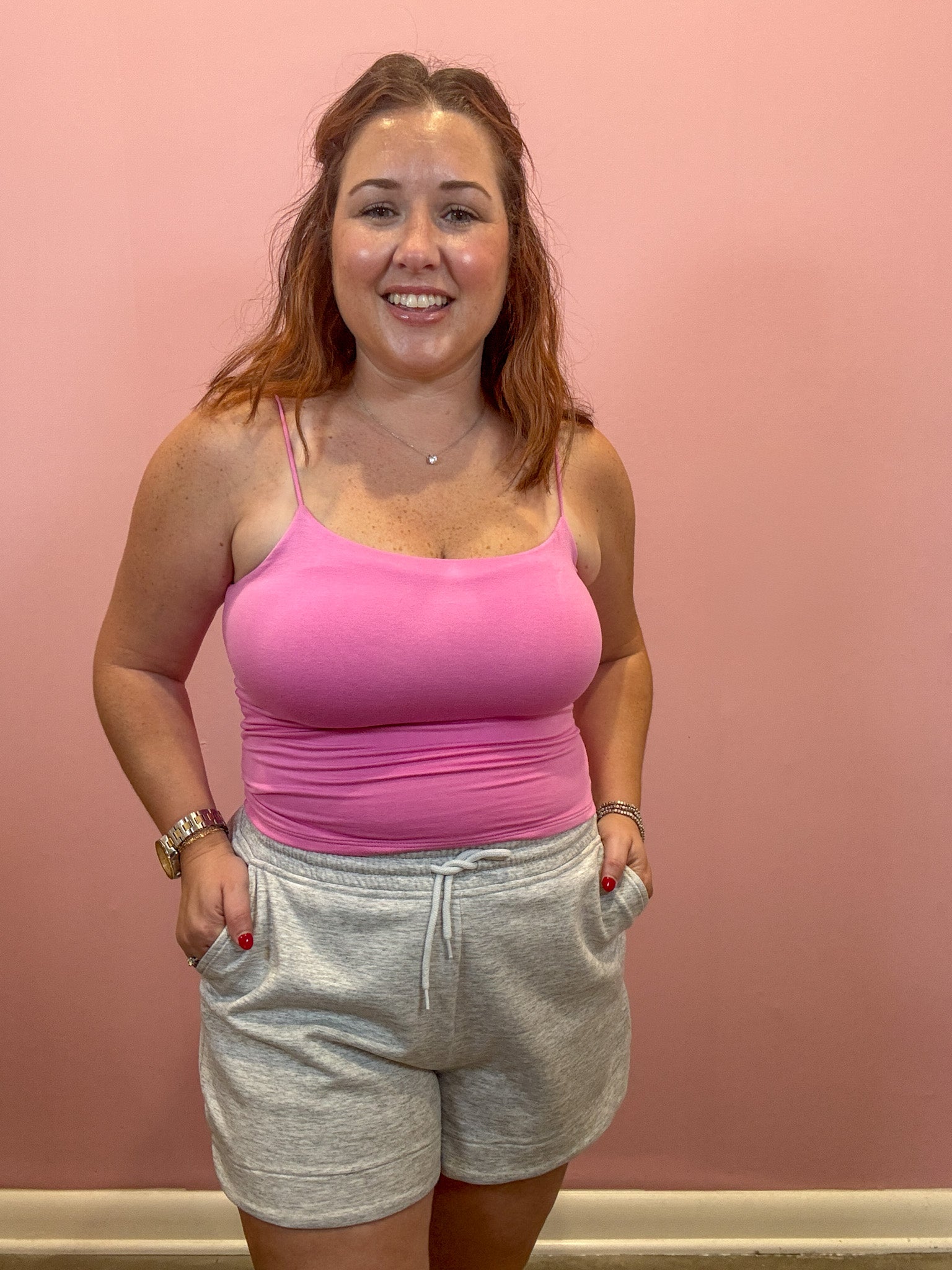 Double Layered Cami | Candy Pink