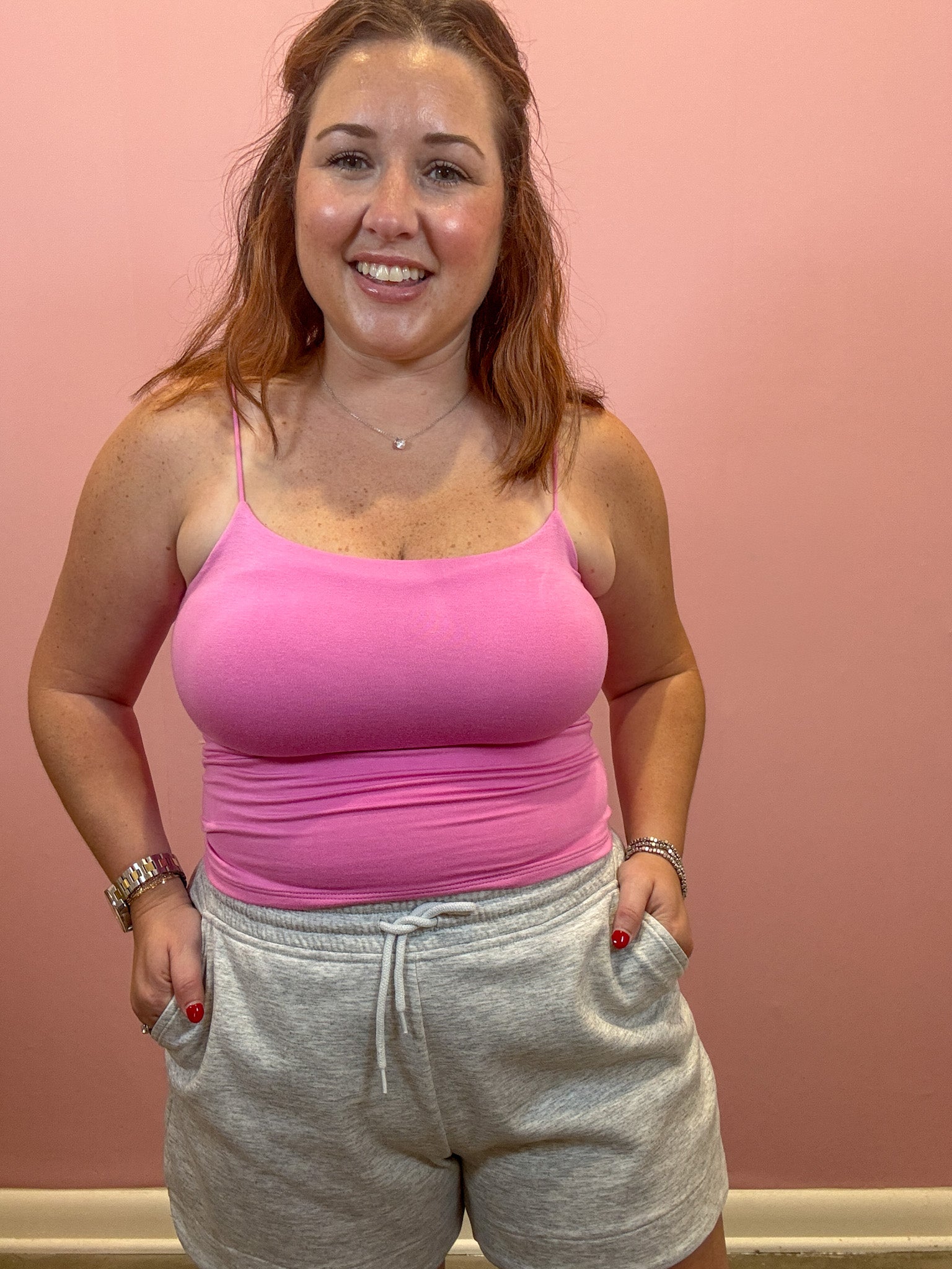 Double Layered Cami | Candy Pink