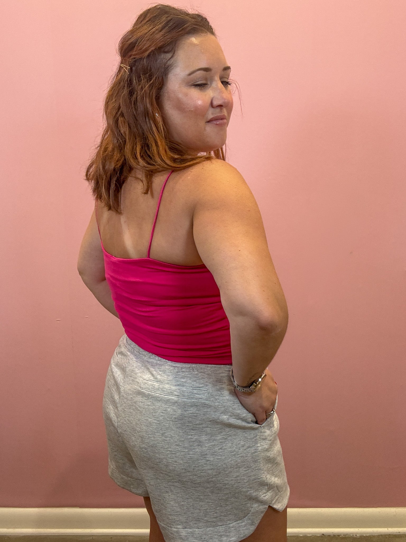Double Layered Cami | Hot Pink