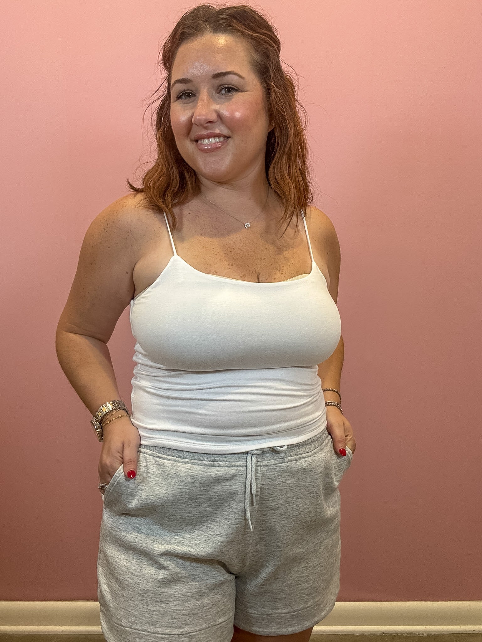 Double Layered Cami | White