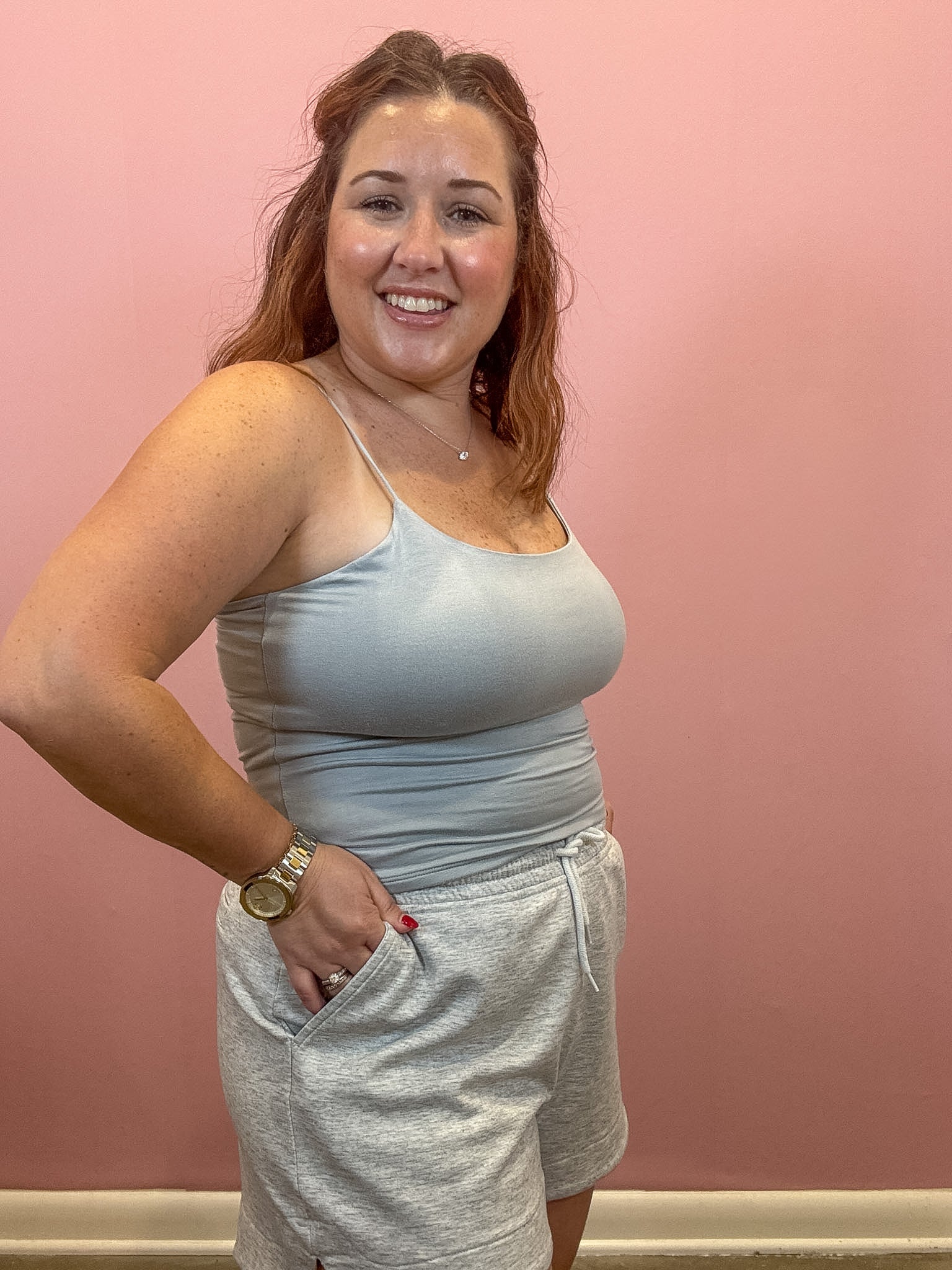Double Layered Cami | Light Grey