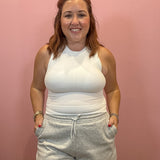 Teddi Seamless Cropped Tank | White