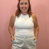 Teddi Seamless Cropped Tank | White