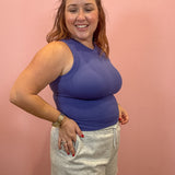 Teddi Seamless Cropped Tank | Marlin Blue