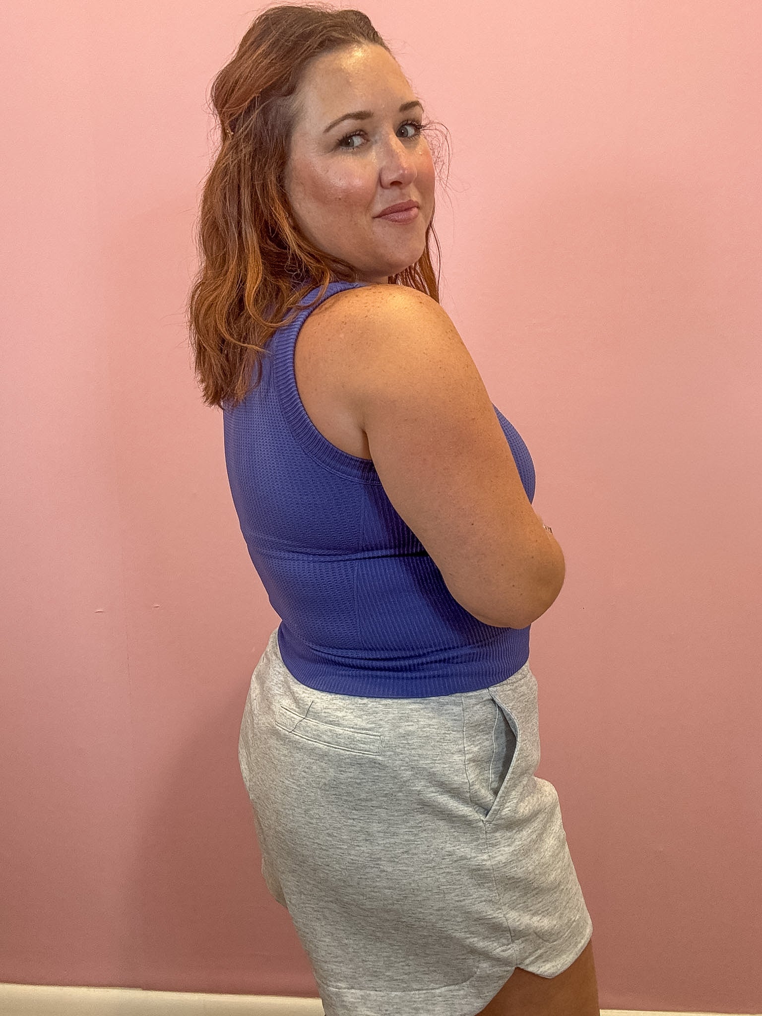 Teddi Seamless Cropped Tank | Marlin Blue